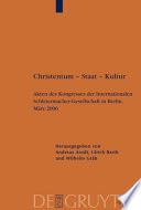 Christentum, Staat, Kultur : Akten des Kongresses der Internationalen Schleiermacher-Gesellschaft in Berlin, März 2006 /