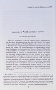 Japan's external economic relations : Japanese perspectives /