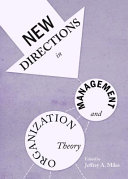 New directions in management and organization theory /