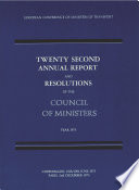 Twenty second annual report and resolutions of the council of ministers, year 1975