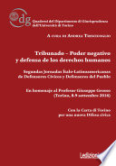 Tribunado, poder negativo y defensa de los derechos humanos : en homenaje al profesor Giuseppe Grosso, Torino, 8-9 settembre 2016 /