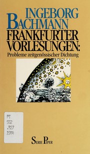 Frankfurter Vorlesungen : Probleme zeitgen�ossischer Dichtung /