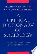 A critical dictionary of sociology /