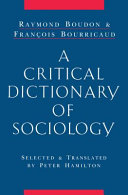 A critical dictionary of sociology /