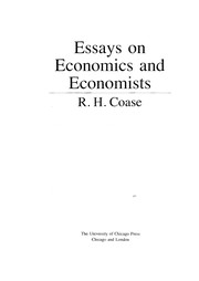 Essays on economics and economists /