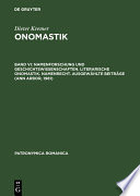 Onomastik : Akten des 18. Internationalen Kongresses für Namenforschung, Trier, 12.- 17. April 1993.