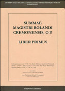 Summae Magistri Rolandi cremonensis, O.P. /